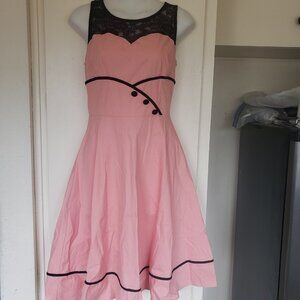 Bbonfinedress Peach with Black Lace Dress Size Small